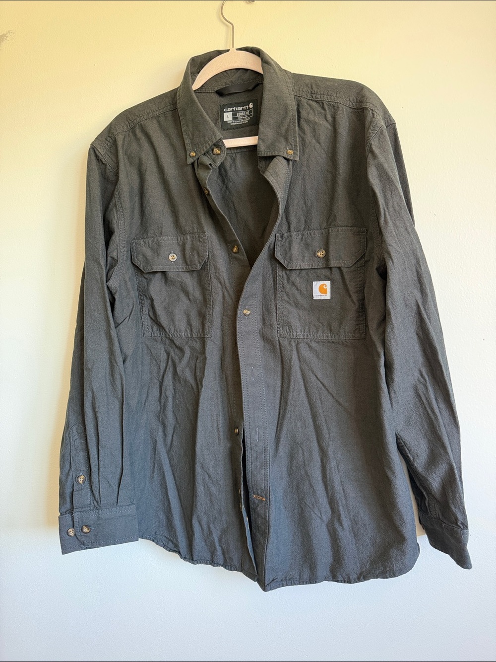 Carhartt Men's Charcoal Shirt - Loose Fit